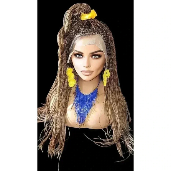 Premium Hand-Braided Wig Full Lace Wig Color #30 micro million braids - Picture 12 of 15